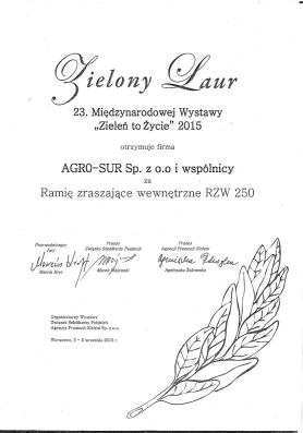 AGRO-SUR - Certyfikat