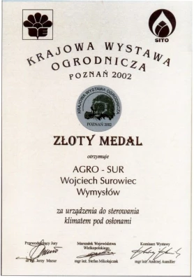 AGRO-SUR - Certyfikat